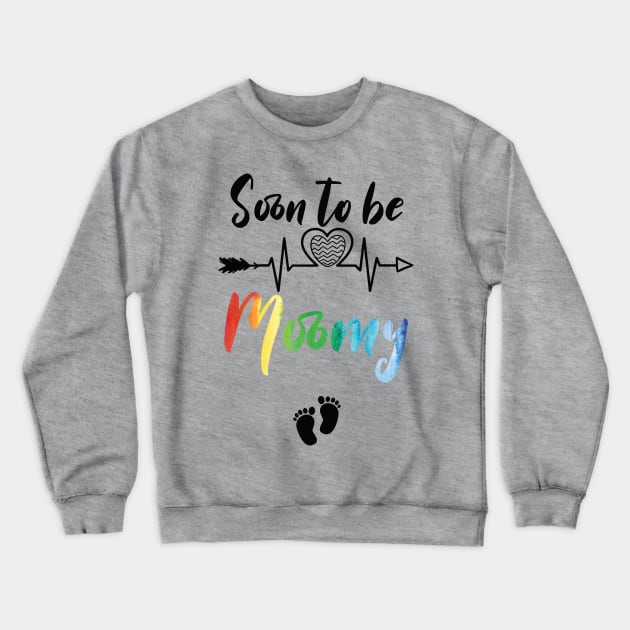 Soon To Be Mommy Est 2021 mama Crewneck Sweatshirt by Gaming champion